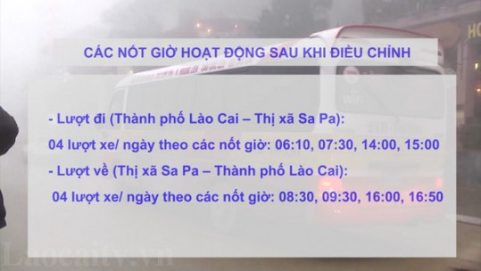 Điều chỉnh biểu đồ chạy tuyến xe buýt số 01 (Thành phố Lào Cai - Thị xã Sa Pa)