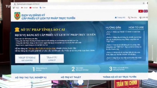 Khai lý lịch tư pháp trực tuyến gia tăng