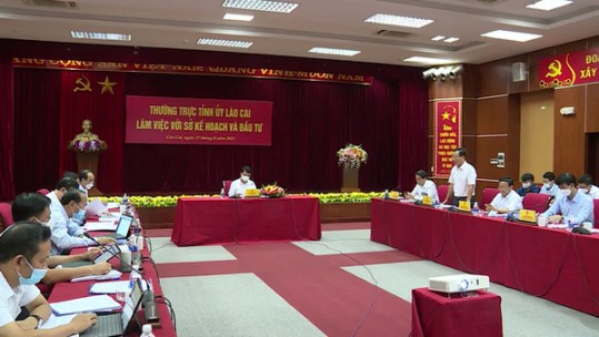 Thường trực Tỉnh ủy làm việc với Sở Kế hoạch và Đầu tư