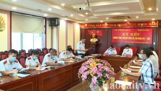 Ban Tuyên giáo Tỉnh ủy và Thanh tra tỉnh ký kết quy chế phối hợp công tác