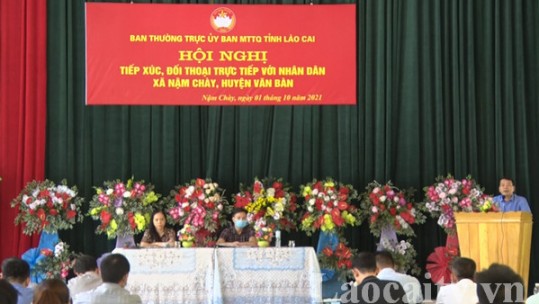 Ủy ban MTTQ Việt Nam tỉnh Lào Cai tiếp xúc, đối thoại với người dân xã Nậm Chày, huyện Văn Bàn