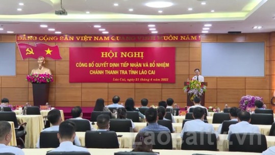 Công bố quyết định bổ nhiệm Chánh Thanh tra tỉnh Lào Cai