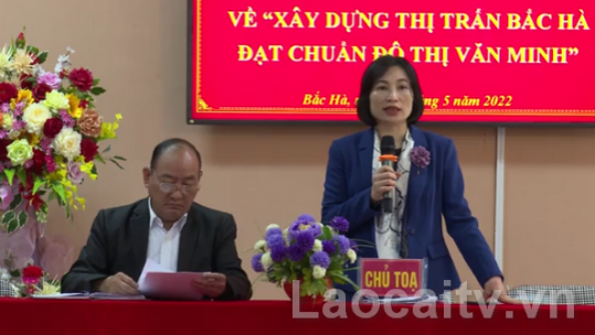 Hội nghị đối thoại trực tiếp với Nhân dân về “Xây dựng thị trấn Bắc Hà đạt chuẩn đô thị văn minh”