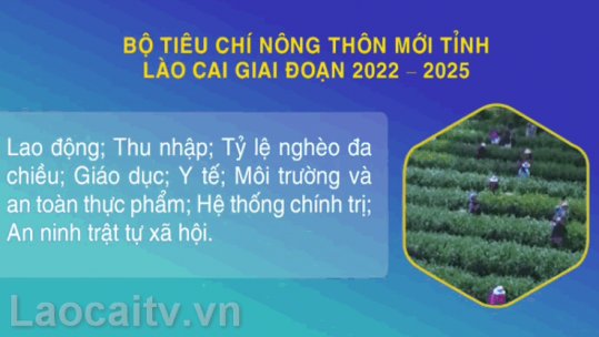 Bộ tiêu chí NTM tỉnh Lào Cai giai đoạn 2022 - 2025