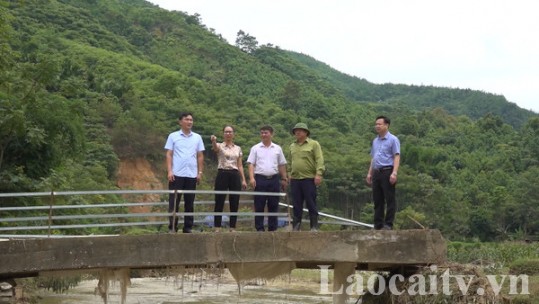 Chủ tịch Ủy ban MTTQ Việt Nam tỉnh Lào Cai kiểm tra công tác khắc phục hậu quả thiên tai