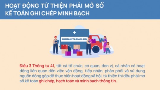Hoạt động từ thiện phải mởi sổ kế toán ghi chép minh bạch