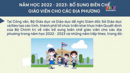 Năm học 2022 - 2023: Bổ sung biên chế giáo viên cho các địa phương