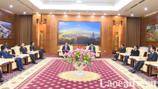 Bí thư Tỉnh uỷ Đặng Xuân Phong tiếp xã giao đoàn đại biểu châu Hồng Hà và Tổng Lãnh sự Việt Nam tại Trung Quốc