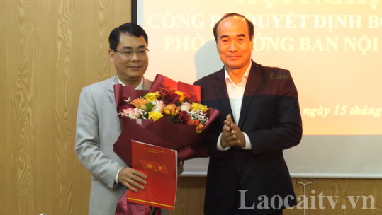Đồng chí Thân Công Thanh được bổ nhiệm giữ chức vụ Phó Trưởng Ban Nội chính Tỉnh ủy Lào Cai
