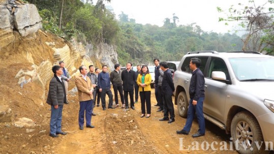 Đoàn công tác Tỉnh ủy khảo sát tại huyện Mường Khương
