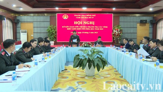Cụm thi đua số IV thanh tra các tỉnh biên giới phía Bắc ký kết giao ước thi đua năm 2023