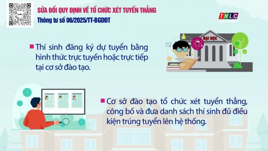 Sửa đổi quy định về tổ chức xét tuyển thẳng