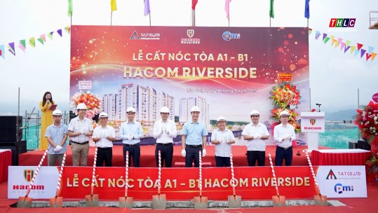 Cất nóc tòa nhà đầu tiên Dự án nhà ở xã hội khu bờ tả sông Hồng