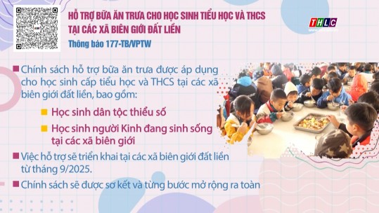 Hỗ trợ bữa ăn trưa cho học sinh tiểu học và trung học cơ sở tại các xã biên giới đất liền
