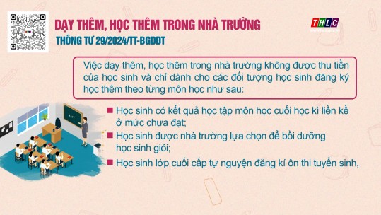 Yêu cầu về tổ chức dạy thêm, học thêm trong nhà trường