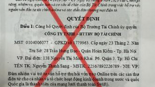 Cảnh báo giả danh Bộ Tài chính để lừa đảo