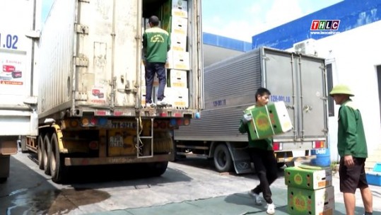 Lô sầu riêng đông lạnh đầu tiên của Việt Nam được xuất khẩu sang Trung Quốc qua Cửa khẩu cầu Bắc Luân II