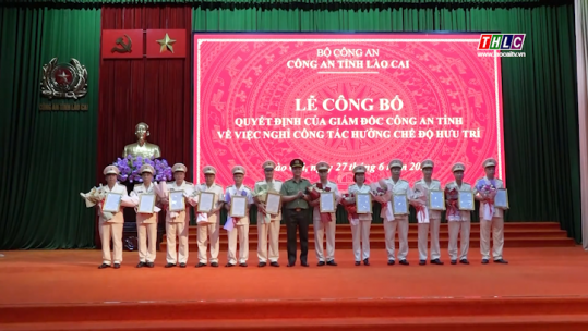 Công bố quyết định nghỉ công tác hưởng chế độ hưu trí đối với cán bộ Công an tỉnh